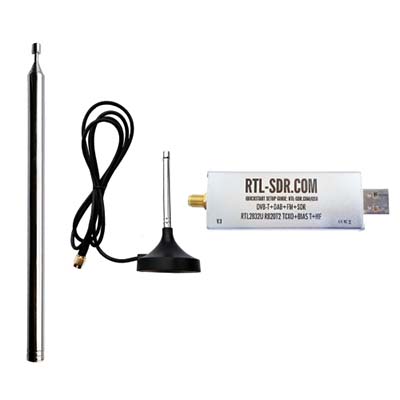R820T2 RTL2832U 1PPM TCXO SMA Software Defined Radio with 2x Telescopic Antennas